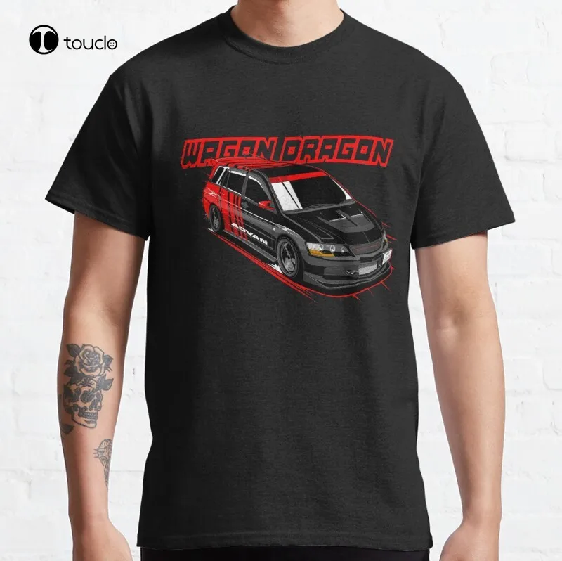 

Lancer Evolution Wagon Dragon Jdm Vehicle Car Cars Auto Automotive Turbo Evolution Lancer Classic T-Shirt Cotton Tee Shirt