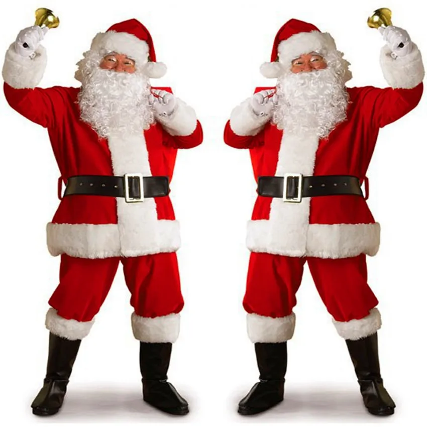 

Костюм для косплея 2022 Санта-Клаус, папа в костюме, одежда, наряд на Рождество мужчин, пять булочек/партия, костюм для теплых взрослых