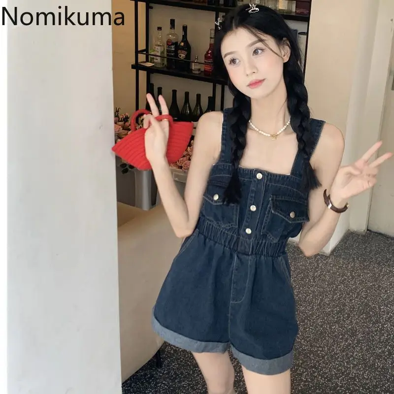 Джинсовые комбинезоны женский комбинезон уличная одежда повседневный летний