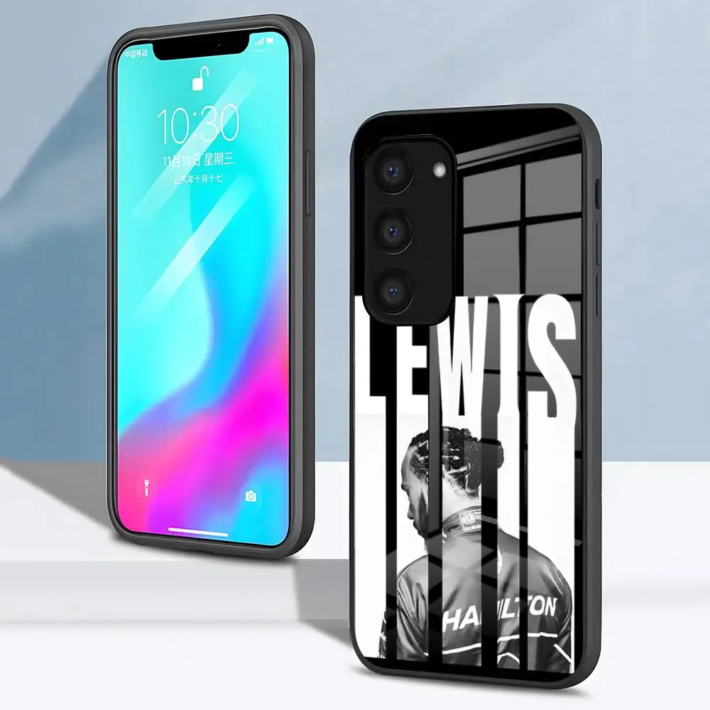 Фото Чехол для телефона Lewis H-Hamiltons 44 для Samsung S26 S25 S24 FE S23 S22 S21 Plus S20 Ultra Note20Ultra, черный, стеклянный №4