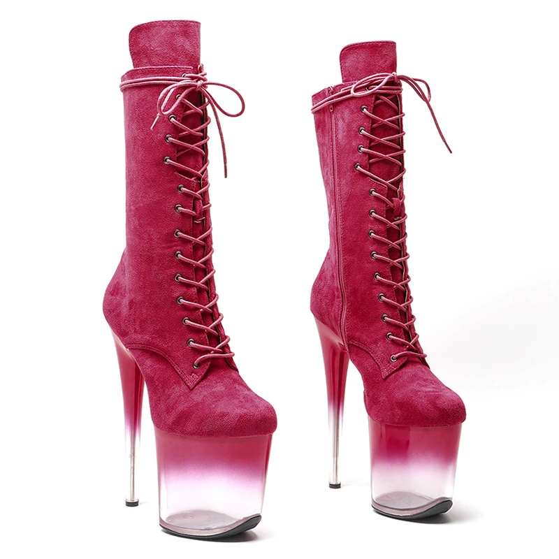 Leecabe  20CM/8inches Suede upper  Pole dancing shoes High Heel platform Pole Dance boot