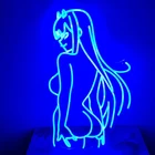Светодиодный неоновый гибкий светильник в эстетике Zero Two, настенное украшение для домашней комнаты, милое Аниме украшение для спальни, настенное уличное освещение