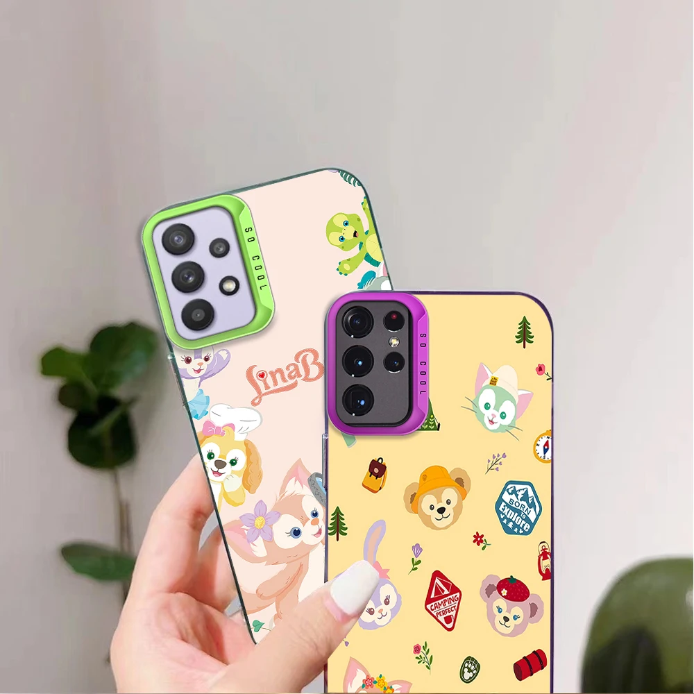 Милый лазерный чехол для телефона MINISO L-Lina Bell Friends Samsung S24 23 22 ULTRA A25 33 32 34 S PLUS IMD