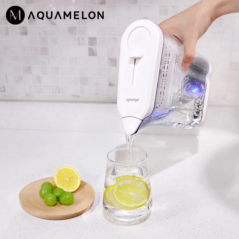 Кувшин для питьевой воды AquaMelon 1,2 л, фильтр бактериальный остаточный хлор, 5 слоев, фильтрация, освещение фильтры для воды в доме фильтр для во...