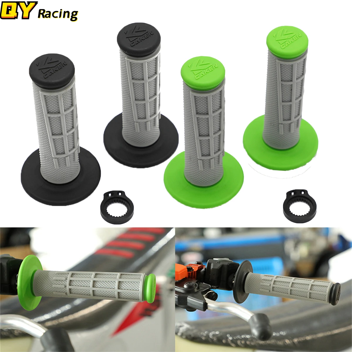 

CAKEN Handlebar Lock on Grips Set For KAWASAKI KX250 KX450 KX250F KX450F KLX450R KLX125 KLX150BF KLX150S KLX250 Handle Bar Grips