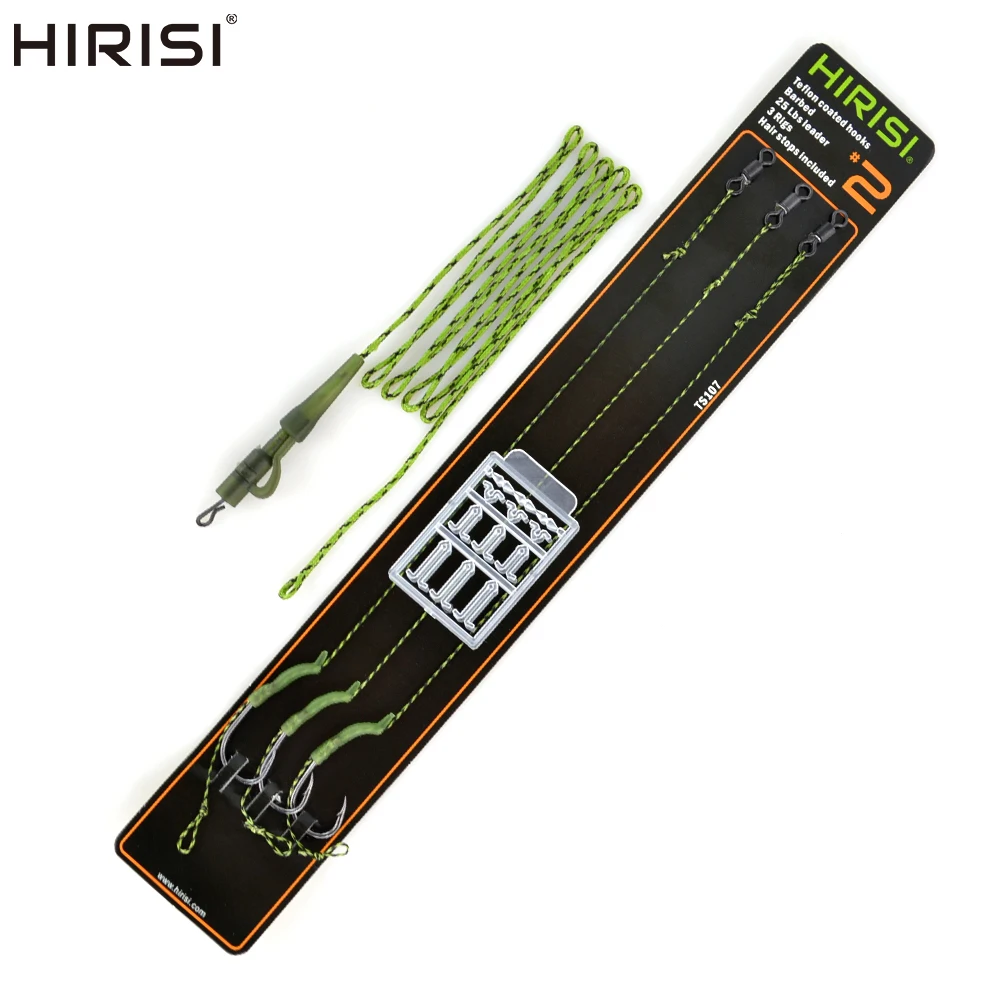 

Hirisi 3pcs Carp Fishing Rigs Ready Made Rig with Hook Free Boilie Stoppers Carp Terminal Tackle