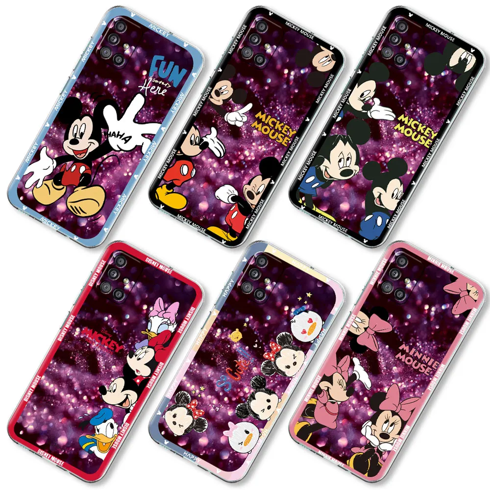 

Disney Mickey Mouses Case For Samsung Galaxy A52 A12 A51 A72 A54 A14 5G Clear Phone Covers A70 A50 A32 4G A21s Tpu Coque