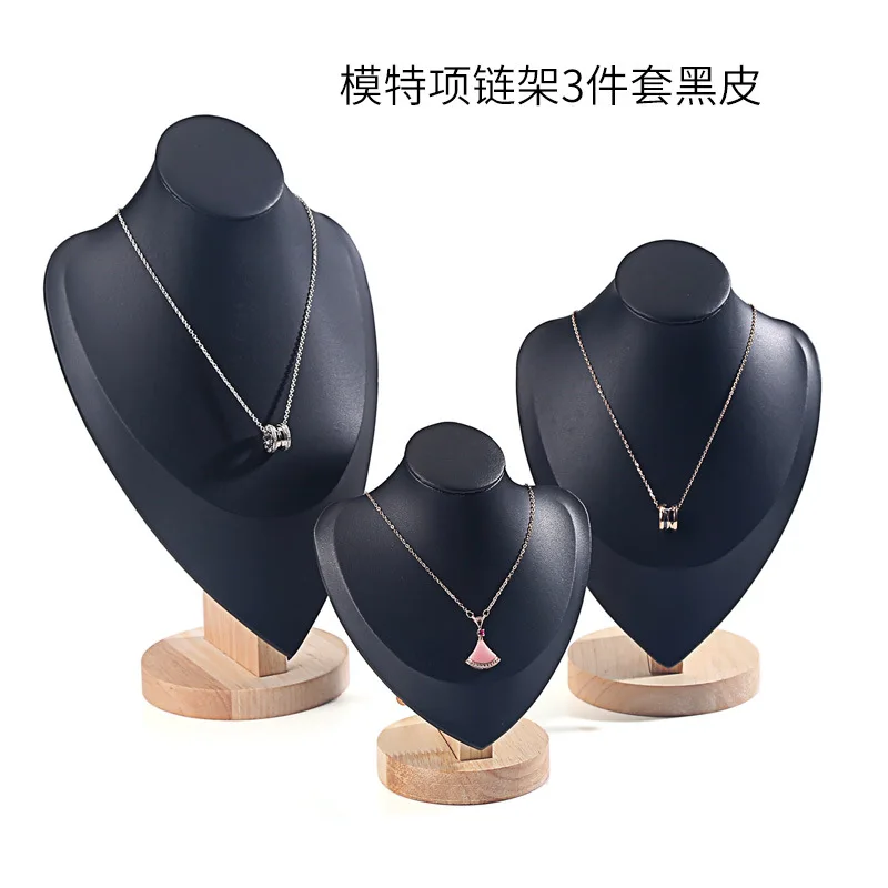 Velvet Jewelry Easel Necklace Chain Display Bust Stand Tower Rack for Home Bedroom