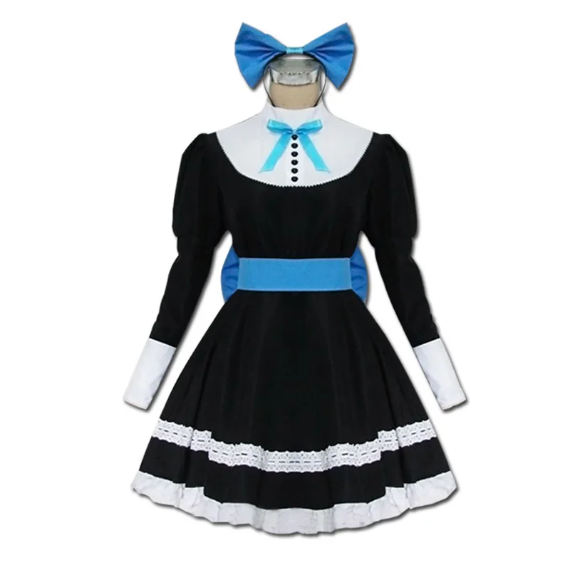 

Anime Panty & Stocking with Garterbelt Heroine Anarchy Stocking Black Dress Cosplay Costume Women Lolita Maid Suit Party Uniform
