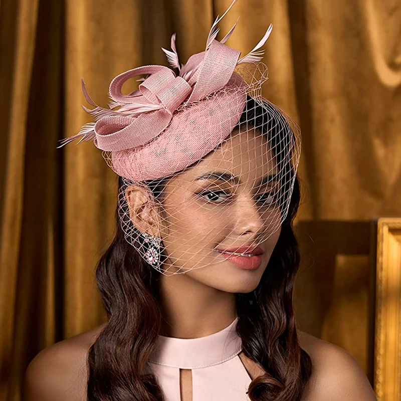 Женская Вуалетка-Таблетка элегантная шляпа для коктейлей