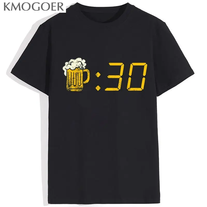 

Футболка мужская с коротким рукавом и круглым вырезом, смешная хлопковая черная, в стиле Харадзюку, с надписью «Пиво тридцать», лето