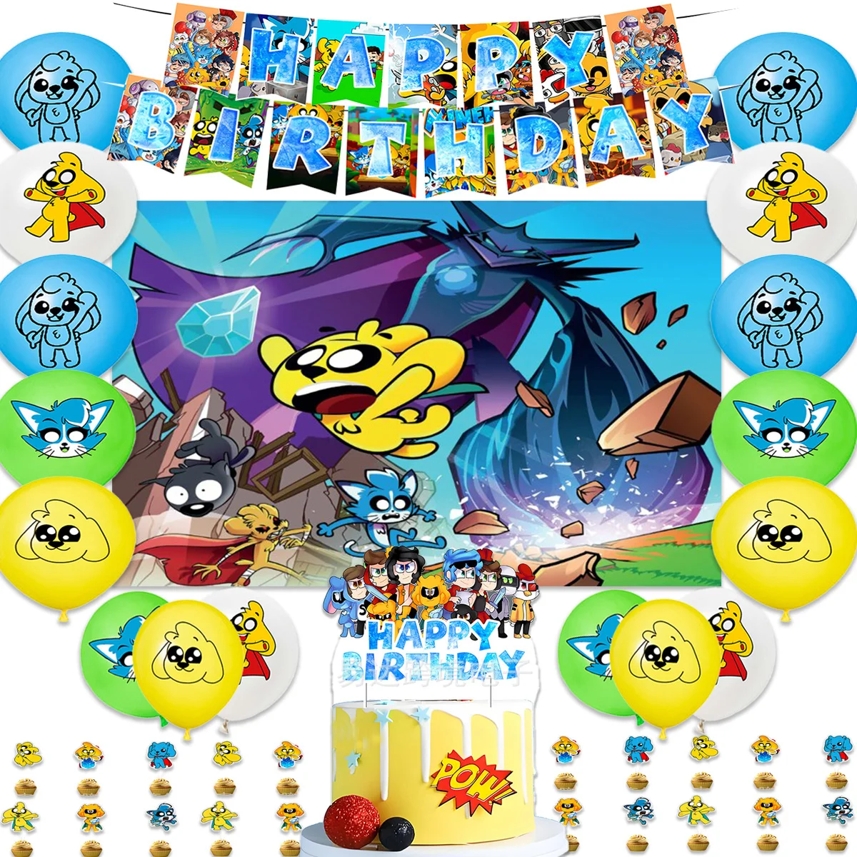 Мультфильм Mikecrack тематические принадлежности для дня рождения декоративные