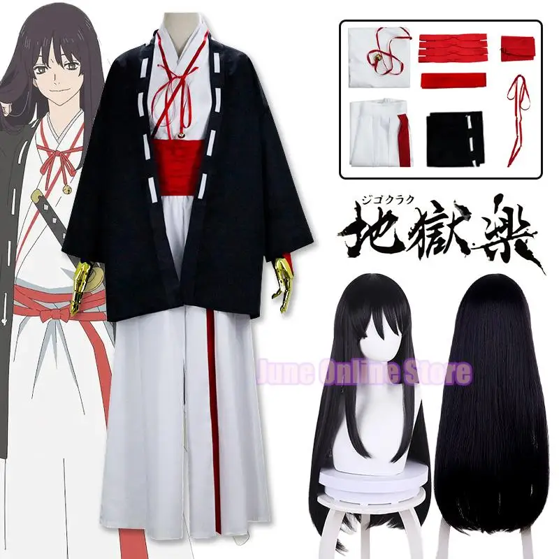 

Anime Yamada Asaemon Toma Cosplay Costume Jigoku Raku Cosplay Yamada Asaemon Uniform Kimon Aza Toma Wig Halloween Clothing Women