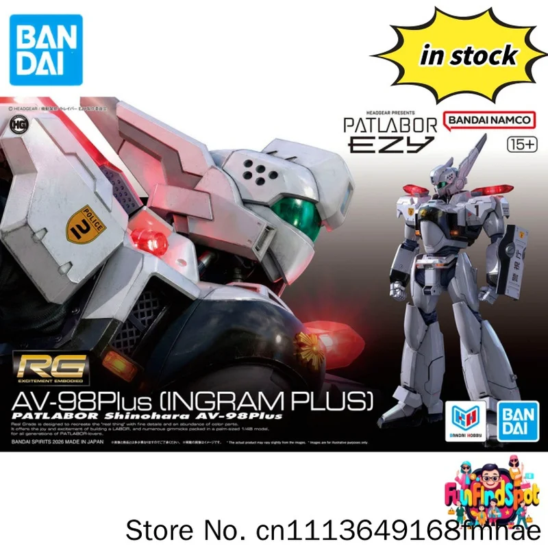Фото Коллекционная модель робота-меха Bandai RG Mobile Police Av.98 Plus Ingram в масштабе 1:48, в наличии, для сборки, хобби, подарок для взрослых №1