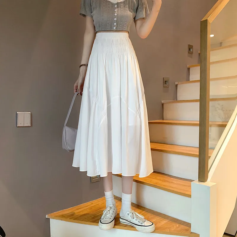 Реальная цена ~ лето новая французская юбка А-силуэта с высокой талией Женская