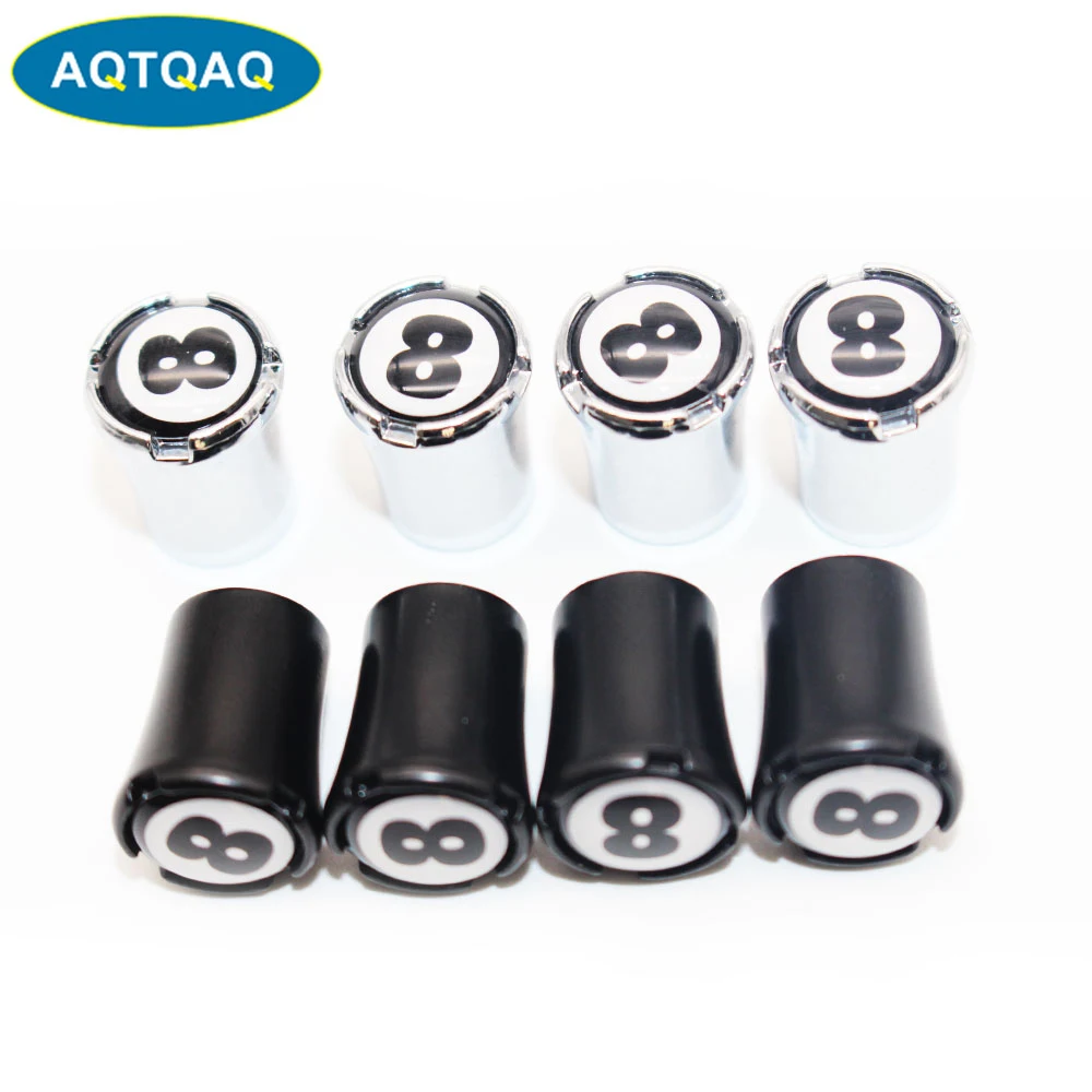 

4 Pcs/Set Car Styling Zinc Alloy NO.8 Style Car Tire Valve Caps Wheel Tires Tire Stem Air Cap Airtight Covers
