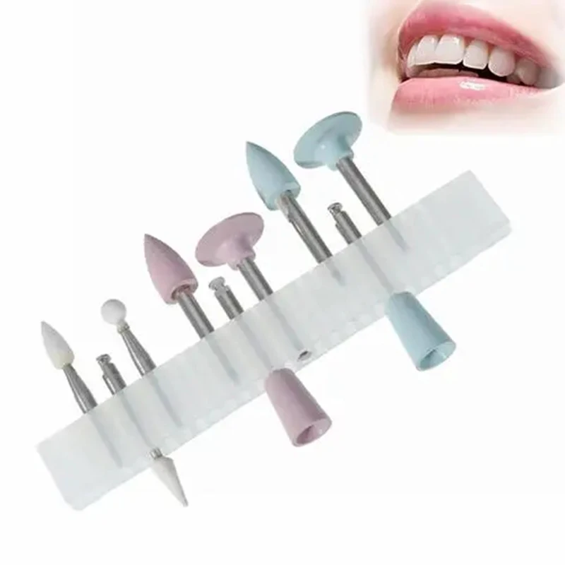 

9pcs Dental Light Curing Polishing Set Dental Resin Base Acrylic Polishing Burs Kit Invisible Denture Polishing Set