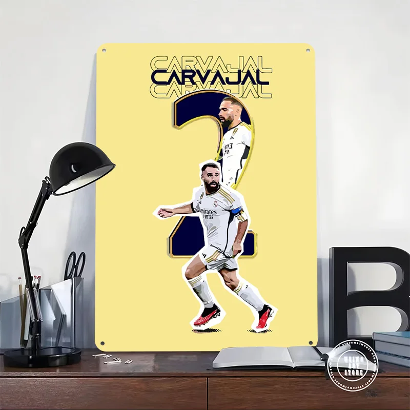 Фото Футбольный арт-постер Carvajal, индивидуальные винтажные металлические таблички, настенный декор, ретро-пластиковая табличка для украшения спальни, аксессуары для комнаты №2