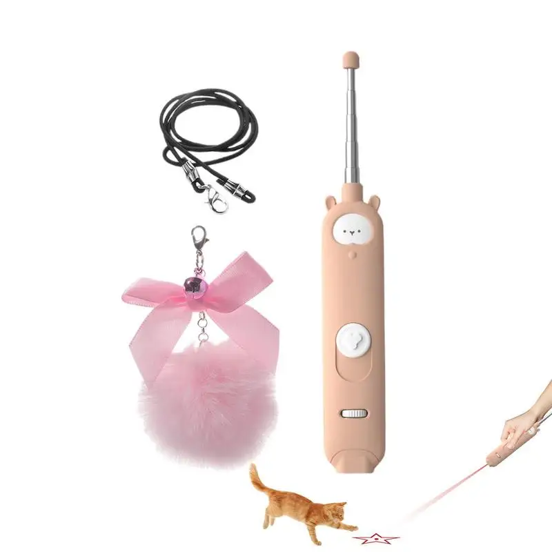 

Funny Cat Stick Pet Supplies Tease Cat Stick Bell Cat Toy USB Rechargeable Light Interactive Toys For Cats