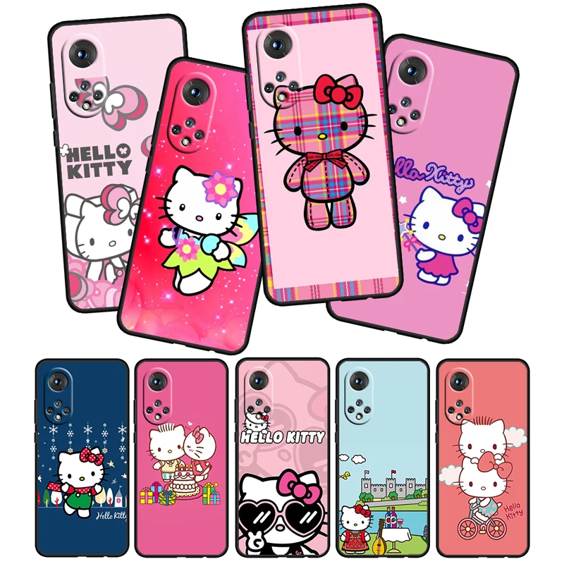 

Anime HelloKitty Cute Girls For Honor 60 50 30 20 Pro Plus 5G 4G Funda Coque Capa Magic3 Play5 5T Soft Silicone Black Phone Case
