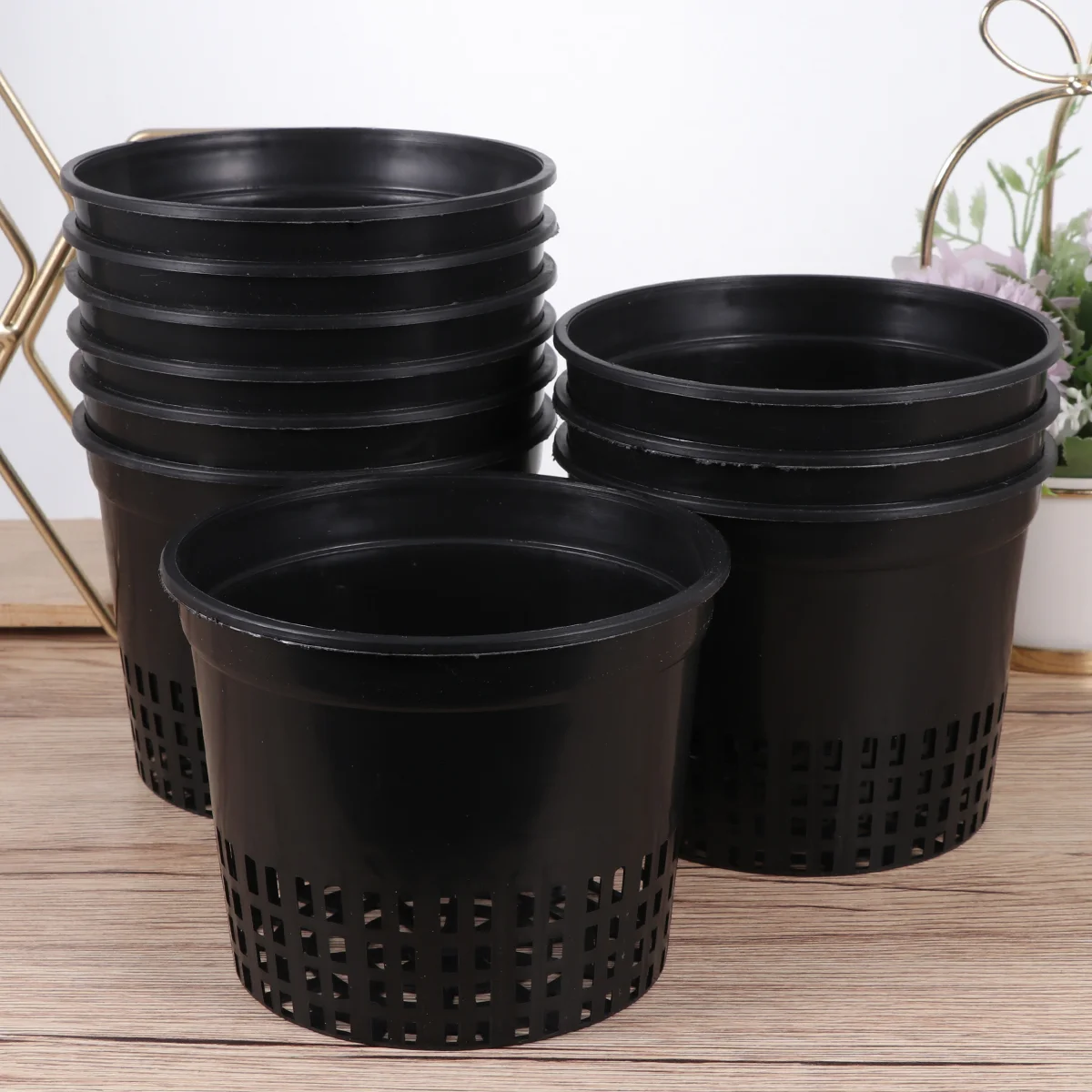 

10PCS Hydroponics Plastic Growing Cups Soilless Culture Basket Plastic Planting Baskets Water Grass Planting Pot for Store Home