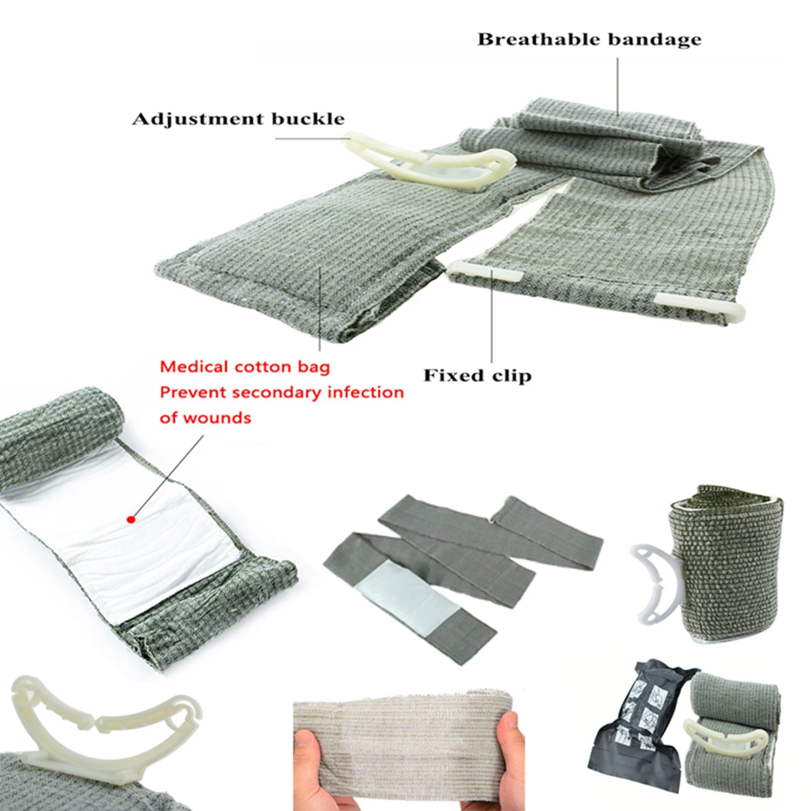 

Israeli Bandage Trauma Kit Emergency Compression Bandages Tourniquet Dressing Sterile Roll Hemostasis Bandage Trauma First Aid