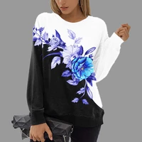 2022 spring kpop couture female fashion beautiful flowers 3d print sweatshirt girls favorite pullovers casual coat long sleeve