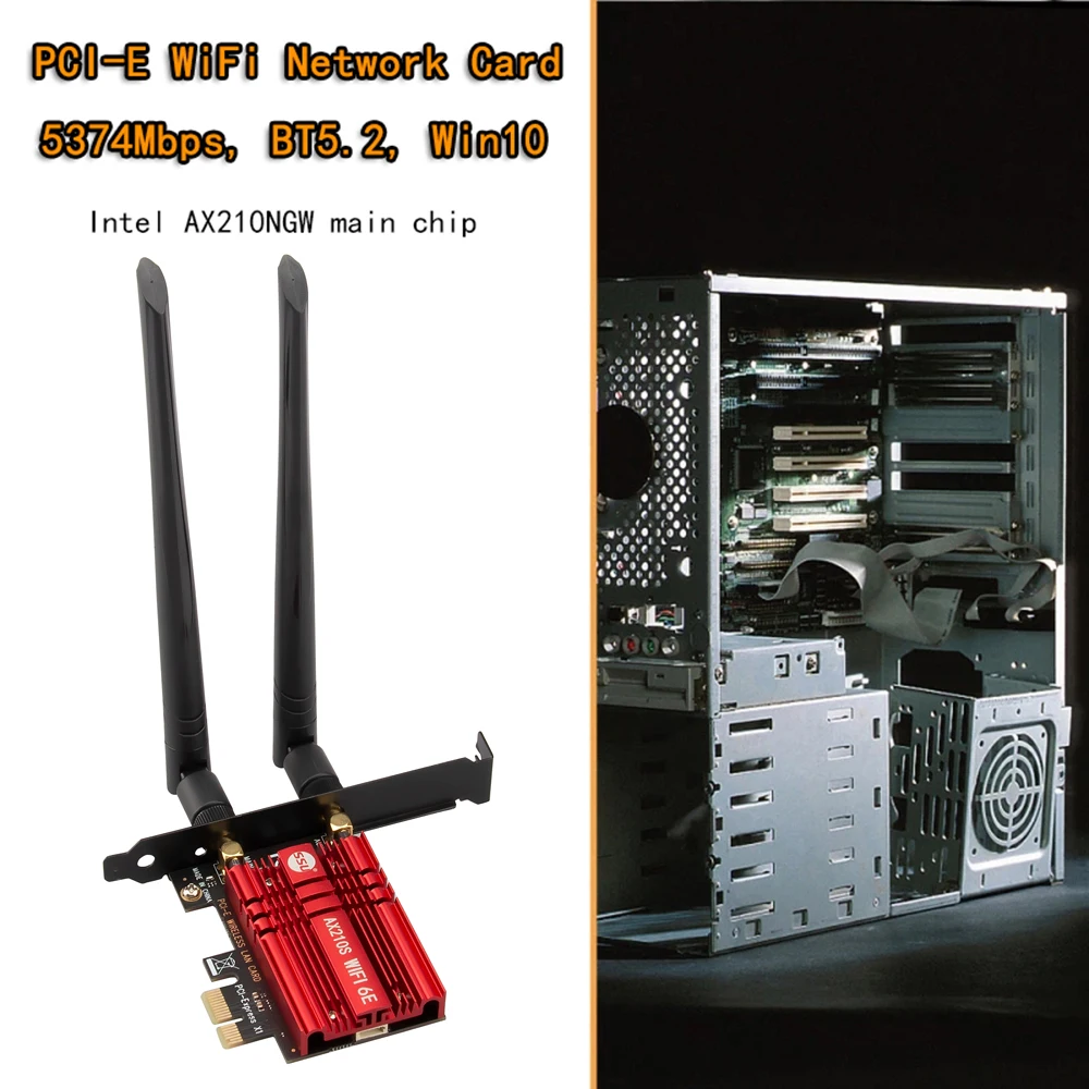 5374 МБ WiFi 6 PCIE Беспроводной Wi-Fi адаптер Bluetooth 5,2 Intel AX210 трехдиапазонный 2,4G5G6 ГГц PCI Express 802.11AX Wi-Fi сетевая карта (art.: 3920bb9de9261) - 3920bb9de9261