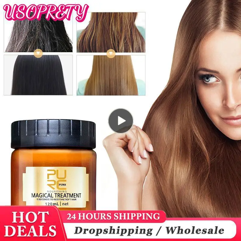 

/Партия волшебная маска для волос PURC, кератин, выпрямитель, питание, восстановление мягкости, восстановление 5 секунд, поврежденные волосы для женщин