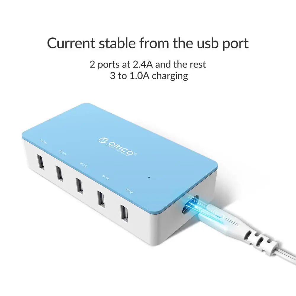 Настольное зарядное устройство ORICO с USB-портами для iPhone Samsung Xiaomi Huawei