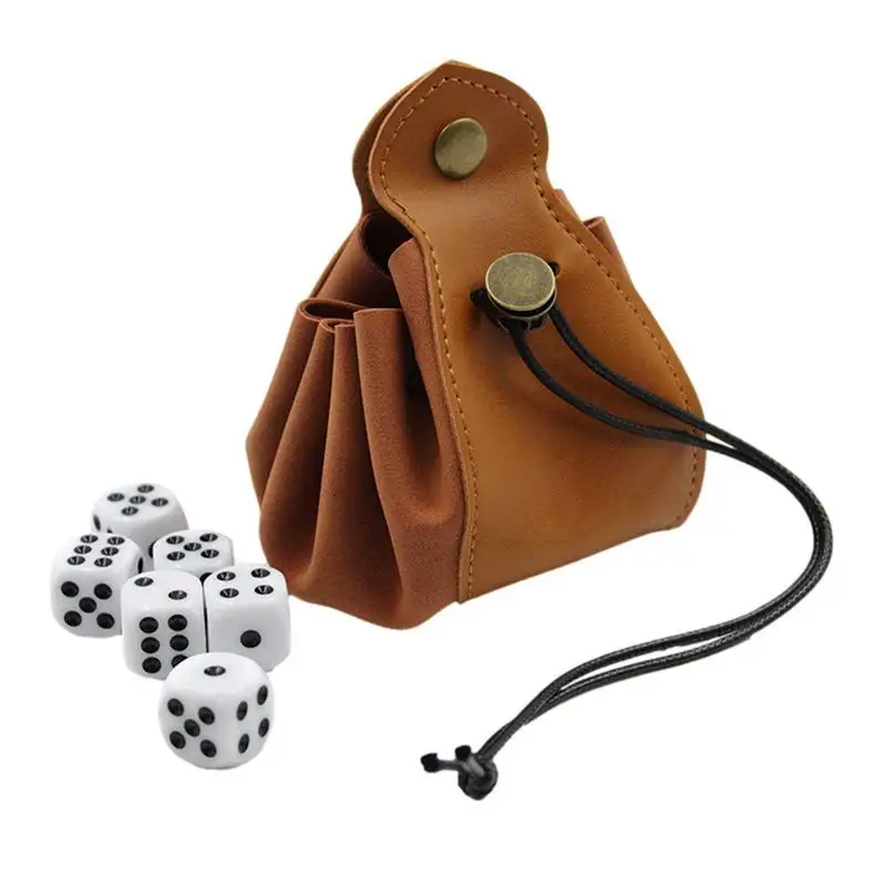 

PU Leather Dice Bag Tray Designs Cute Drawstring Pouch For Roleplaying Gift Ideas Coin Purse Dice Storage Bags Board Games Bag