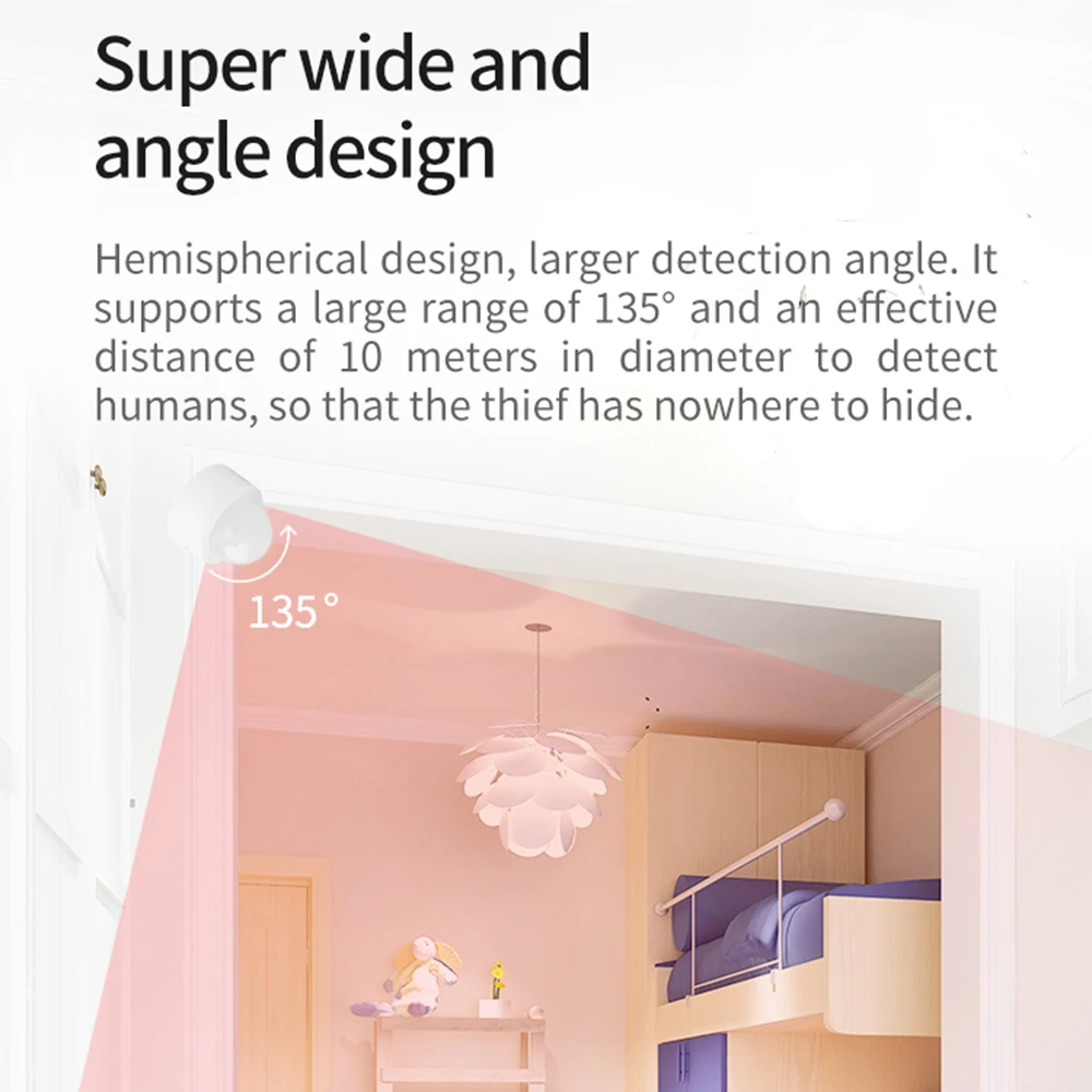 Фото Инфракрасный детектор сигнализации Tuya Zigbee, с датчиком яркости и датчиком движения, для системы «умный дом» №2