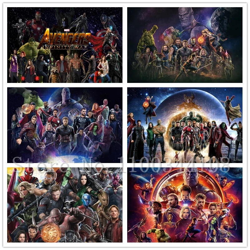 Фото Пазлы Marvel «мстители», «Война несенимости» для взрослых, игрушки для декомпрессии, «Супергерои Диснея», пазлы ручной работы, игрушки и хобби №1