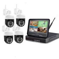 4ch motion detection alarm ip video surveillance nvr kit p2p wifi wireless security camera system with 10 1 inch lcd screen