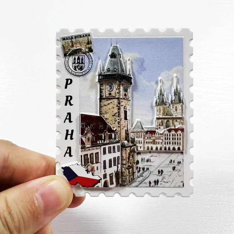 Prague World Tourism Souvenirs 3D Magnetic Refrigerator Stickers Kitchen and Home Decorations