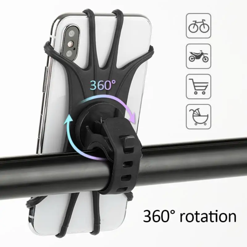 Купи Bike Bicycle Phone Holder Motorcycle MTB Bike Handlebar Rack Mount Silicone Bracket Base Mobilephone Stand GPS Bike Accessories за 214 рублей в магазине AliExpress