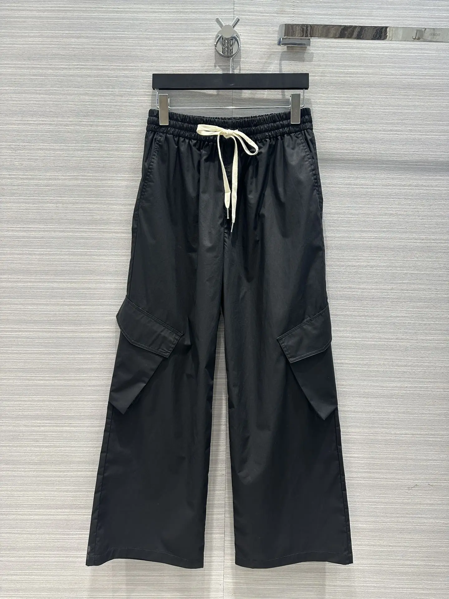 2023 spring and summer women's clothing fashion new Elastic Waist Cargo Pocket Straight-Leg Pants 0511