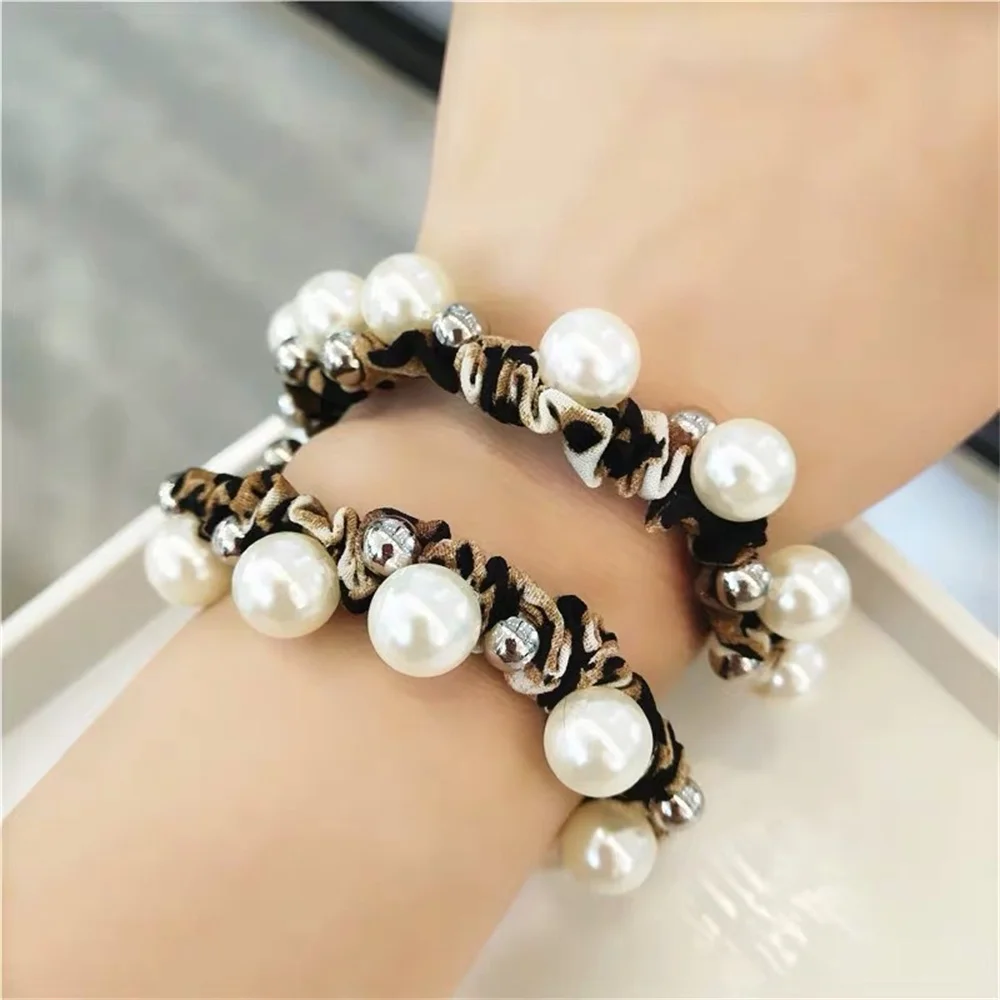 Элегантный жемчужный браслет для волос двойное использование кольцо Шариковая
