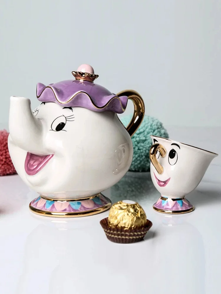 

Cartoon Mug Beauty and The Beast Mrs Potts' Son : Chip Cup Tea Set Coffee Porcelain Cup Painted Ename Mug for Friend Lover Gift