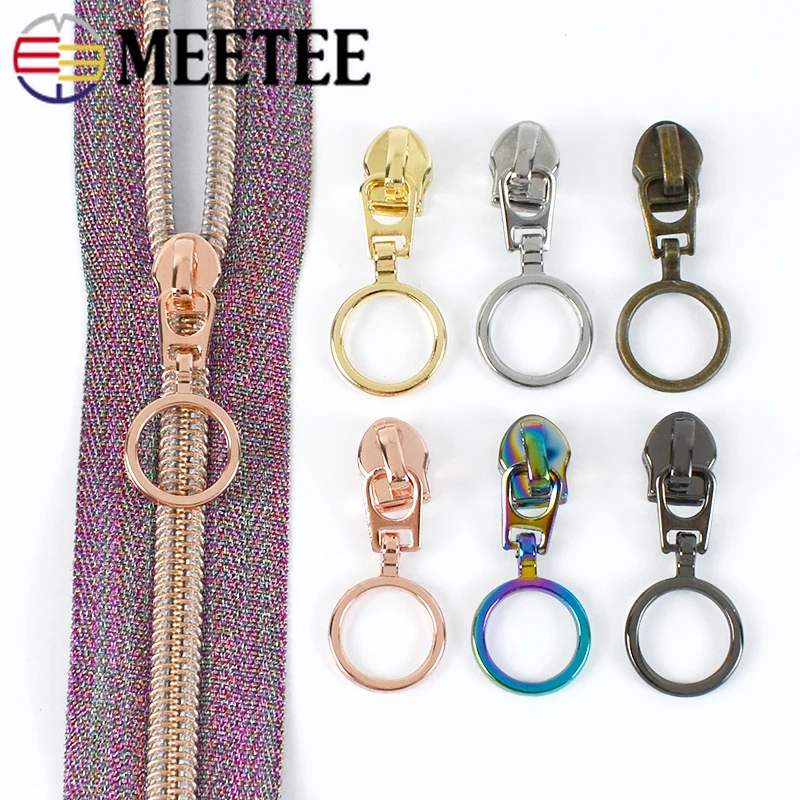 5/10/20Pcs 5# Zipper Sliders for Nylon Zips O Ring Pulls Jacket Bag Repair Kits Zip Head Puler DIY Sewing Accessories |