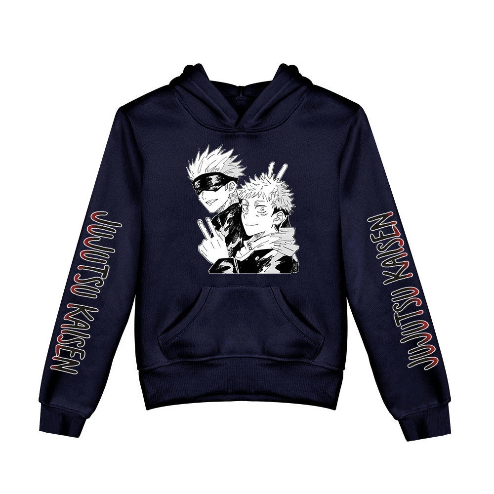

2022 New Japanese Anime Jujutsu Kaisen Hoodie Boys&Girls Long Sleeve Hooded Sweatshirts Children Hoodies Kids Clothes