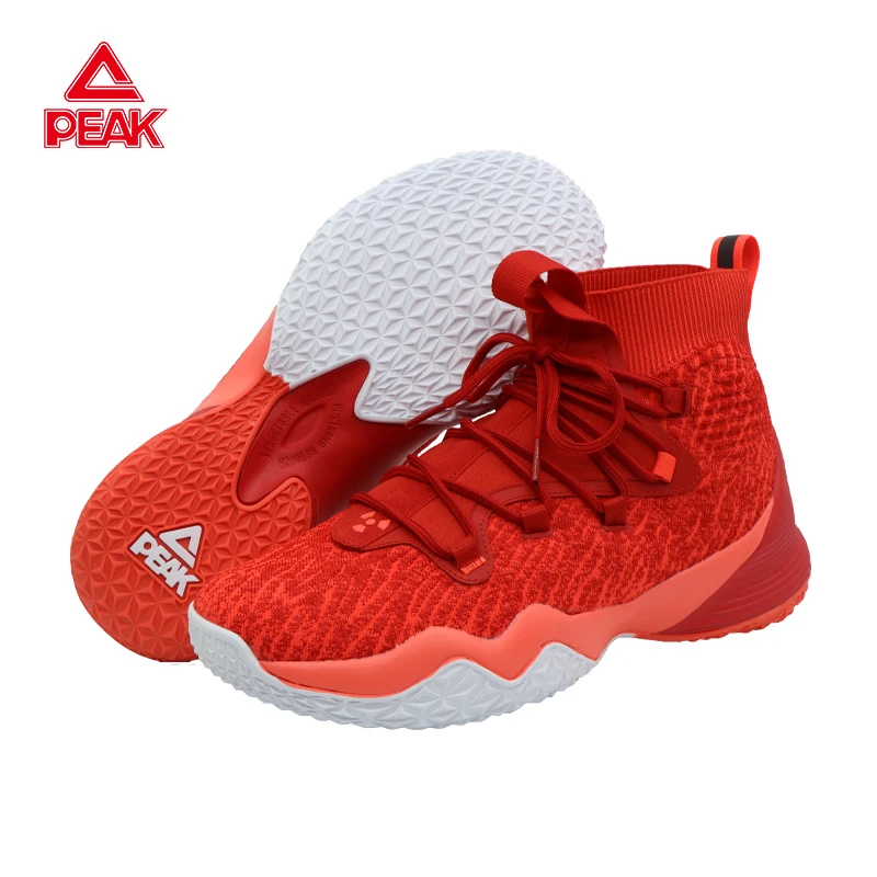 PEAK-zapatos de baloncesto para hombre, zapatillas deportivas de corte alto, cojín transpirable, duradero y antideslizante, EW01161A