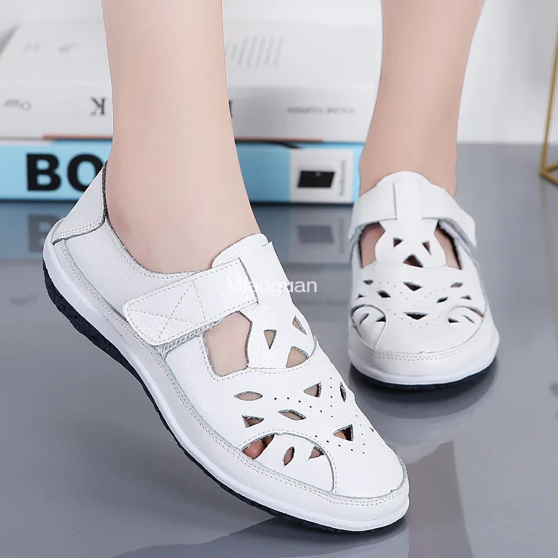 

Casual Women's Retro Sandals Summer Ladies Girls Comfortable Ankle Hollow Round Toe Woman Soft Beach Sole Female Shoes Plus Size