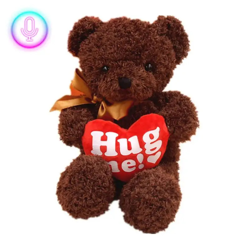 

38cm Plush Bear DollsBear Soft Toy Bear Wedding Gifts With Recording Talking Toy For Girls Birthday Party Baby Toy