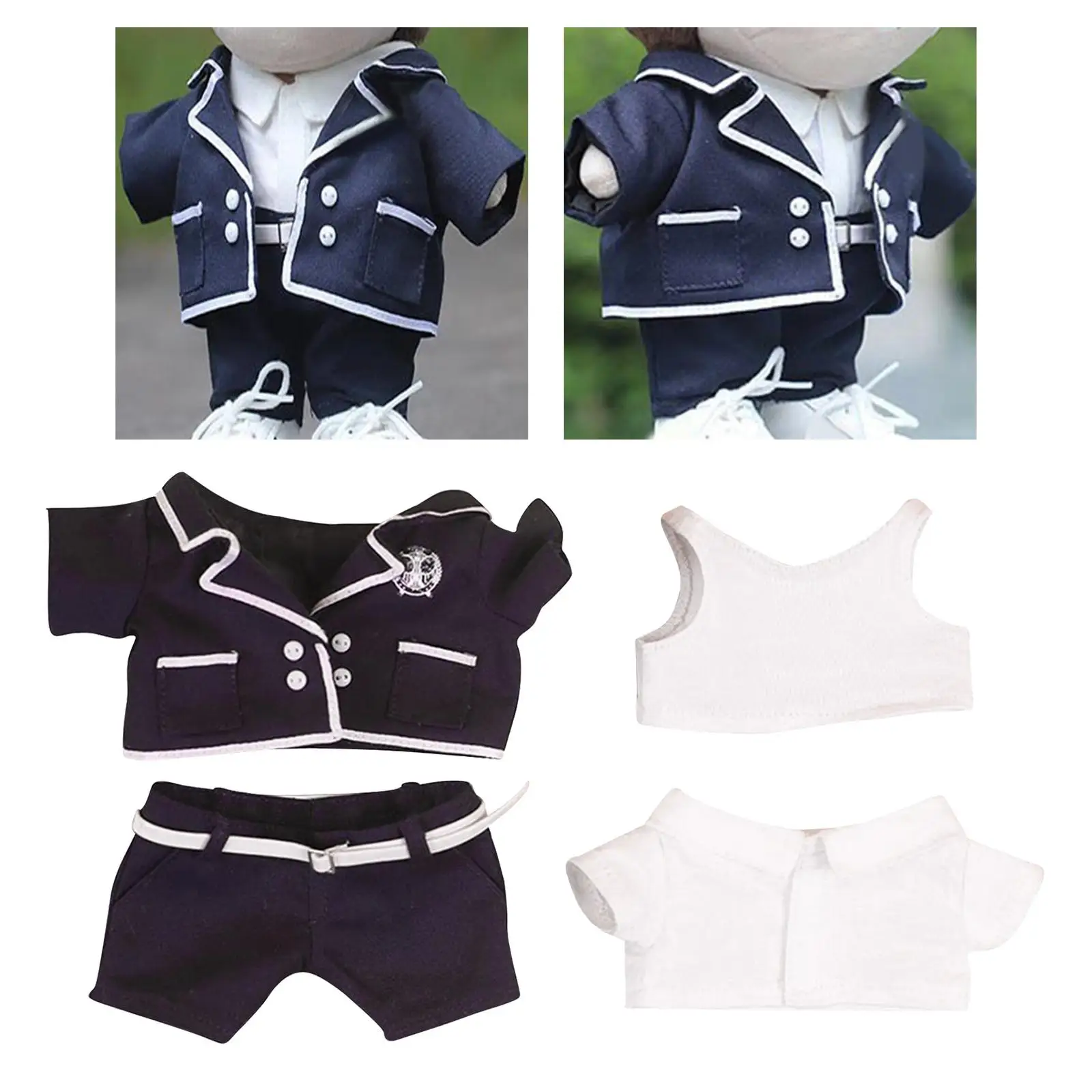 

1 Set Uniform Star Gift Ornaments Display Figure Idol Fan Cute Cloth Doll Clothes Plush Toy for Play House Children Teenagers