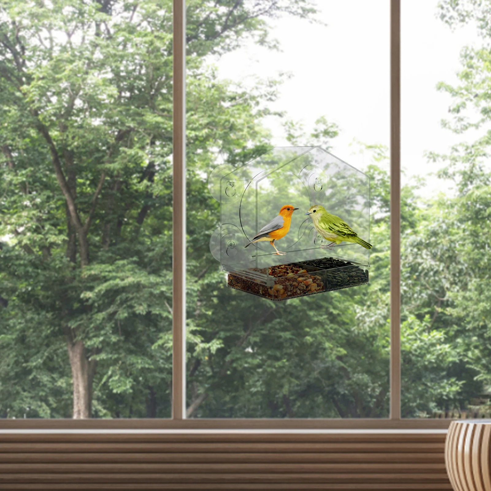 

Bird Feeders With Strong Suction Cups Weatherproof Bird House With Sliding Seed Tray And Strong Suction Cups Removable Seed Feed