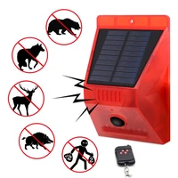 solar alarm lamp remote control security alarm motion sensor alarm siren pir motion sensor detector for home yard outdoor