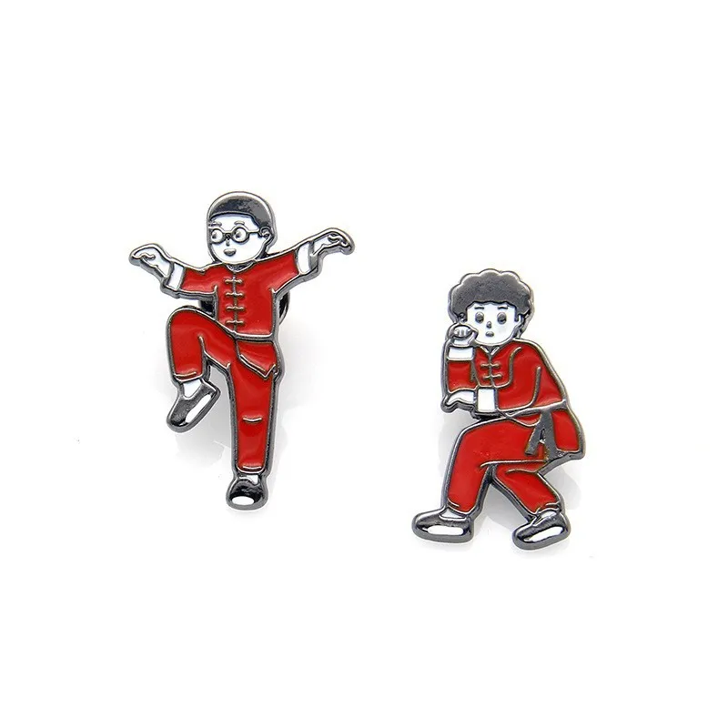 Китайские эмалированные булавки кунг-фу милая фигурка мастера тхэквондо Тай Цзи