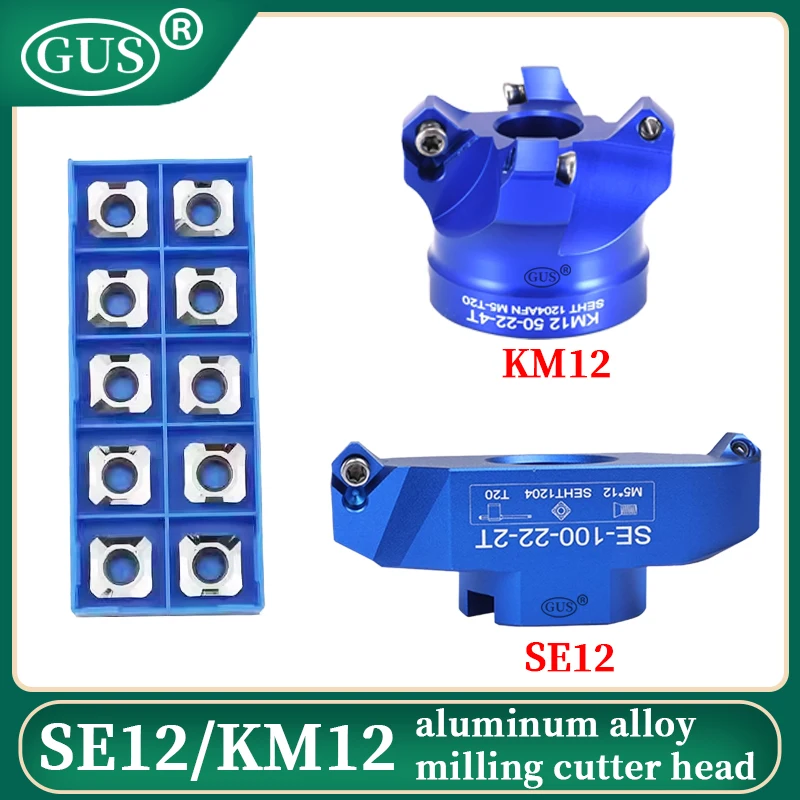 

1 комплект 45 ° SE12 KM12 Фреза из алюминиевого сплава 50 63 80 100 125 Внутреннее отверстие 22 27 32 мм 4T 5T 6T + 10 шт. Лезвие SEHT1204