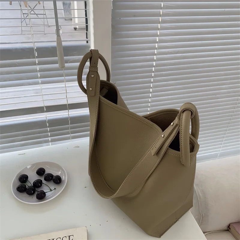 Персонализированная однотонная вместительная ручная сумка-ведро firmранчо в